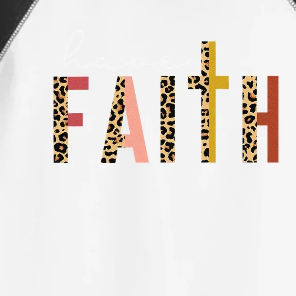 Have Faith Leopard Cross Jesus Christ God Toddler Fine Jersey T-Shirt