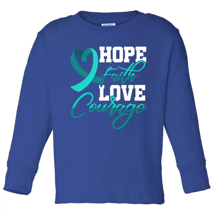 Hope Faith Love Courage Pstd Stress Awareness Month Cool Gift Toddler Long Sleeve Shirt