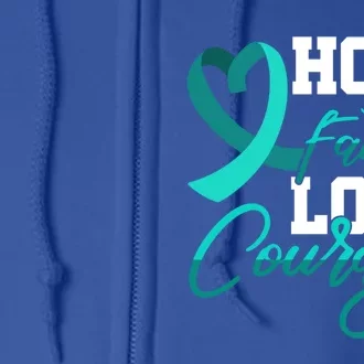 Hope Faith Love Courage Pstd Stress Awareness Month Cool Gift Full Zip Hoodie