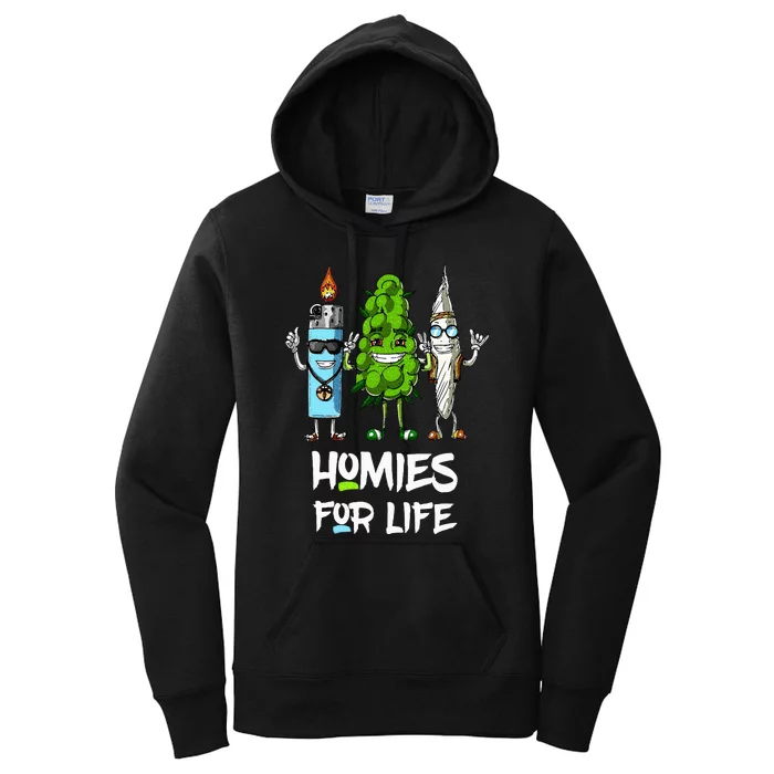 Homies For Life Weed Funny Women's Pullover Hoodie