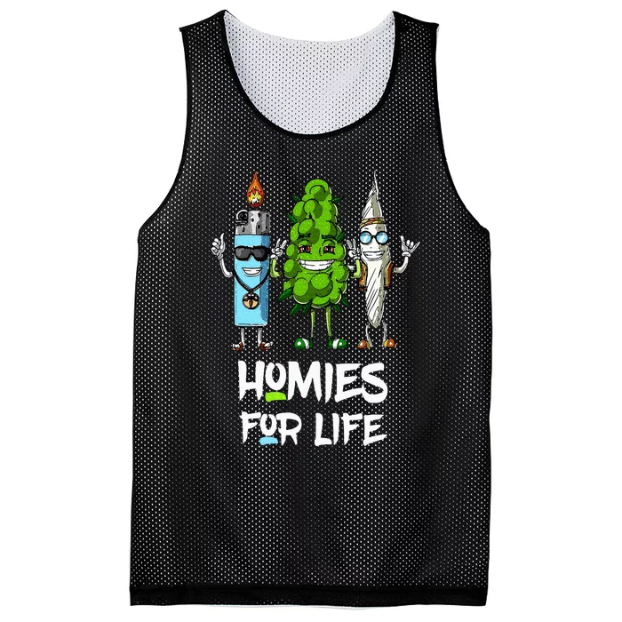 Homies For Life Weed Funny Mesh Reversible Basketball Jersey Tank