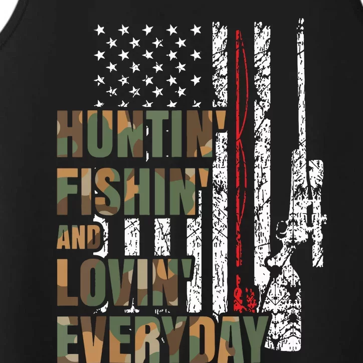 Hunting Fishing Loving Everyday American Deer Hunter Patriot Performance Tank