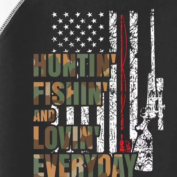 Hunting Fishing Loving Everyday American Deer Hunter Patriot Toddler Fine Jersey T-Shirt