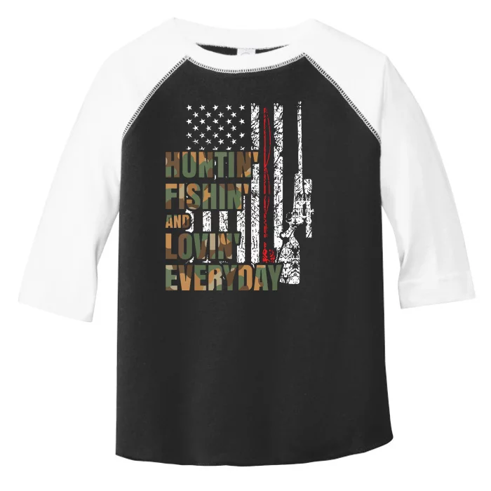 Hunting Fishing Loving Everyday American Deer Hunter Patriot Toddler Fine Jersey T-Shirt