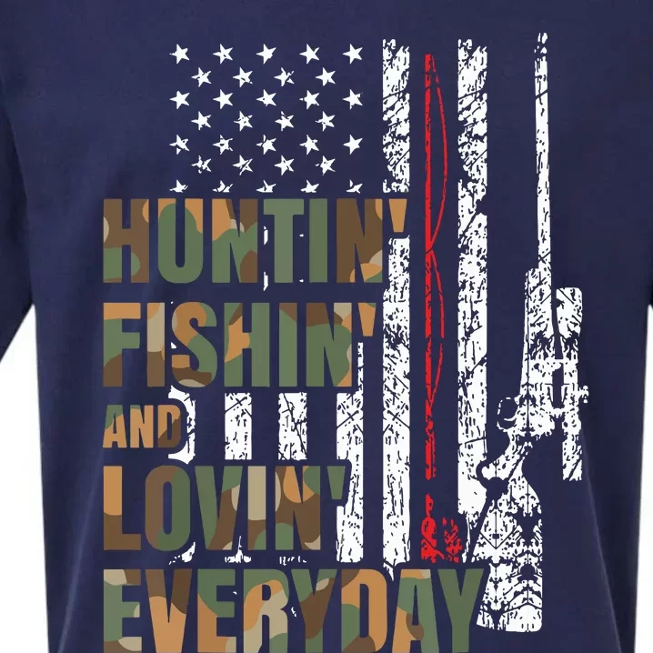 Hunting Fishing Loving Everyday American Deer Hunter Patriot Sueded Cloud Jersey T-Shirt