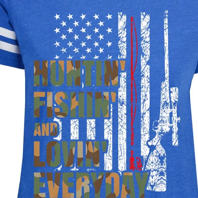 Hunting Fishing Loving Everyday American Deer Hunter Patriot Enza Ladies Jersey Football T-Shirt