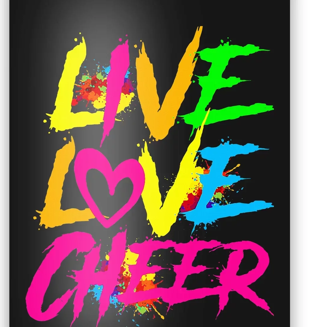 Happy Funny Live Love Cheer Cute Cheerleader Poster