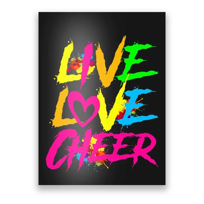 Happy Funny Live Love Cheer Cute Cheerleader Poster