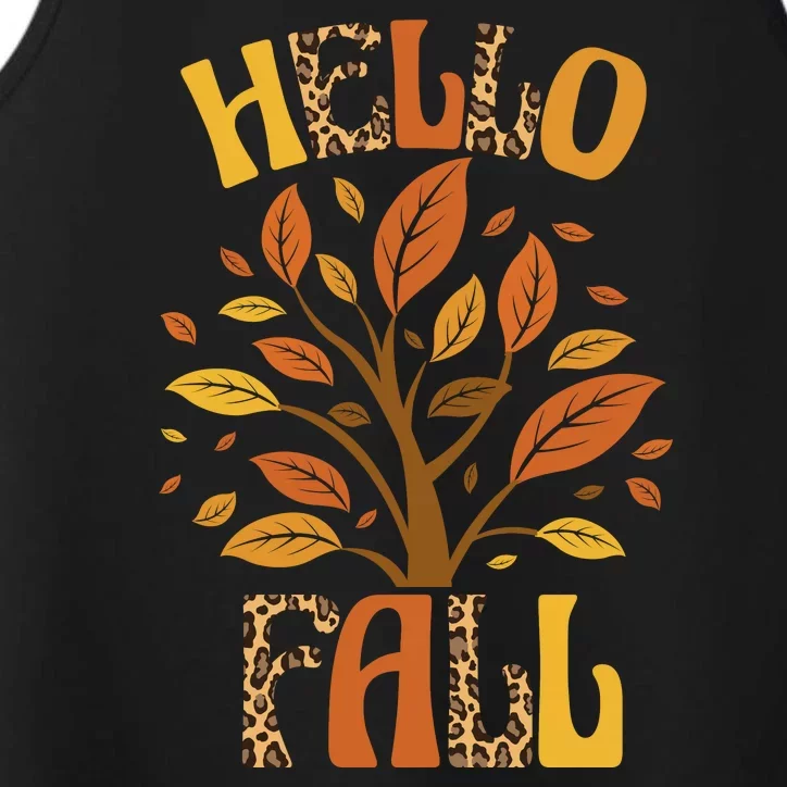 Hello Fall Leopard Season Nature Performance Tank