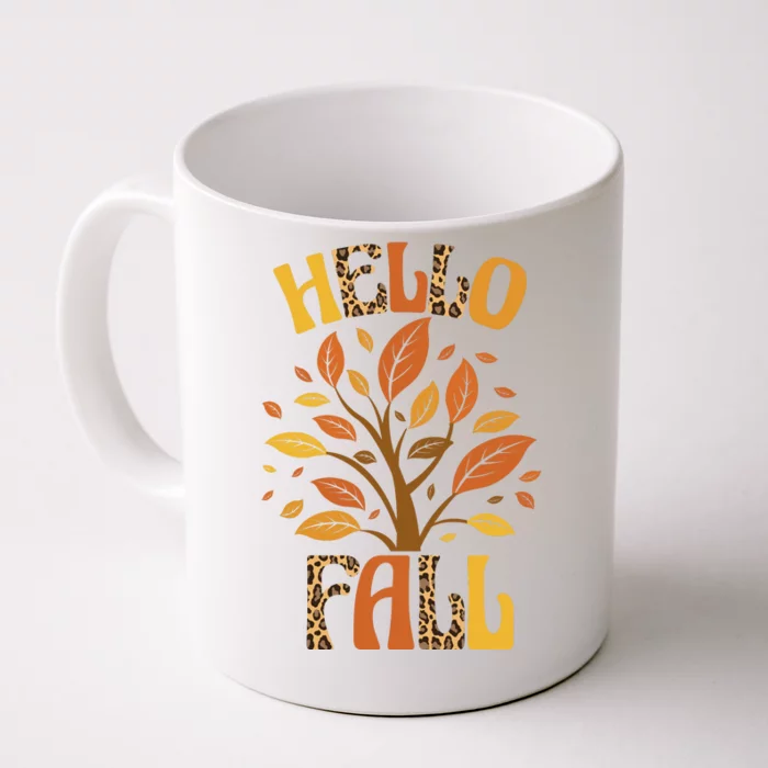 Hello Fall Leopard Season Nature Front & Back Coffee Mug