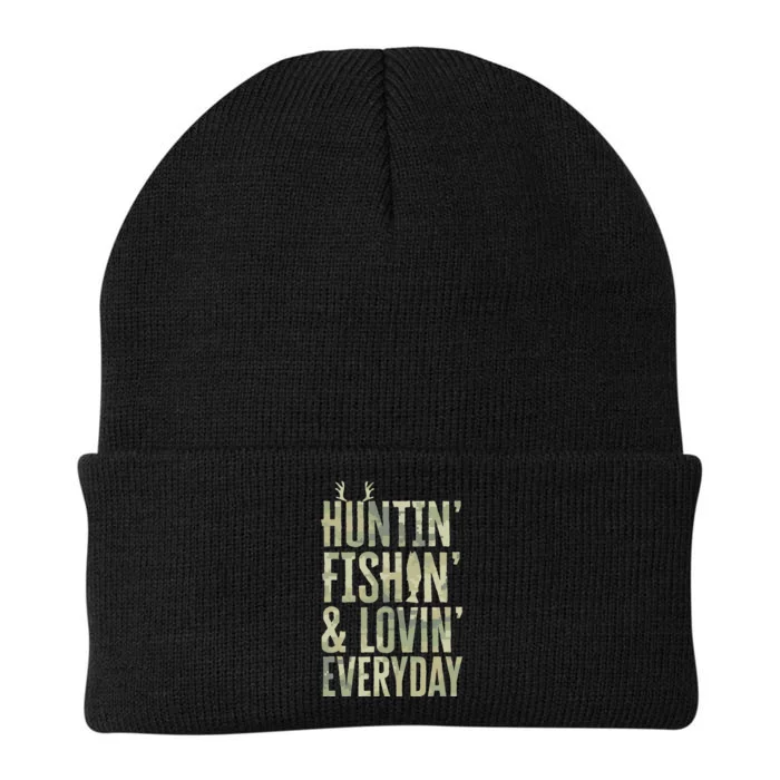 Hunting Fishing Loving Every Day Fathers Day Camo Knit Cap Winter Beanie