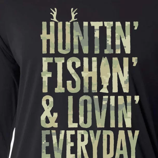 Hunting Fishing Loving Every Day Fathers Day Camo Cooling Performance Long Sleeve Crew