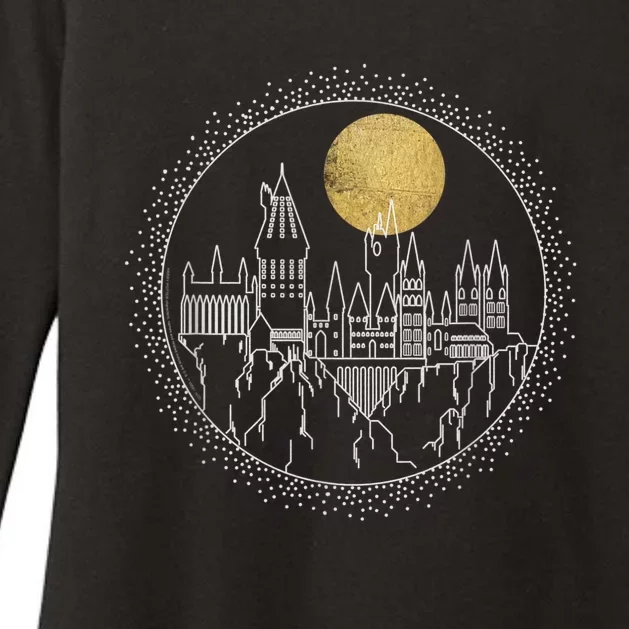 Hogwarts Full Moon Line Art Womens CVC Long Sleeve Shirt