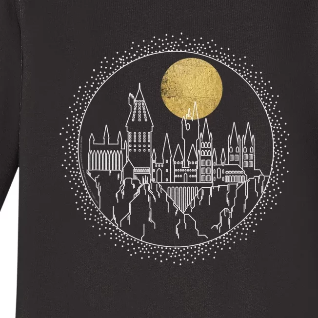 Hogwarts Full Moon Line Art Baby Long Sleeve Bodysuit