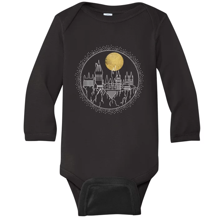 Hogwarts Full Moon Line Art Baby Long Sleeve Bodysuit