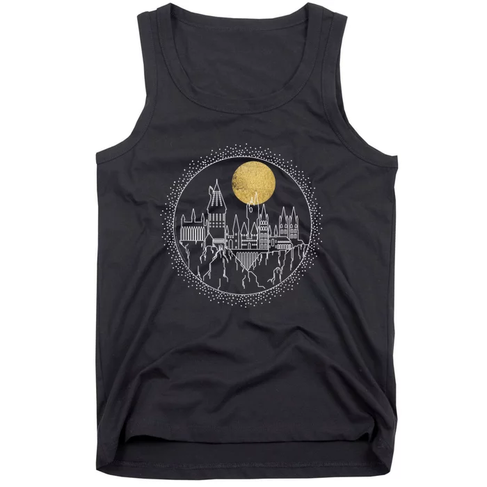 Hogwarts Full Moon Line Art Tank Top