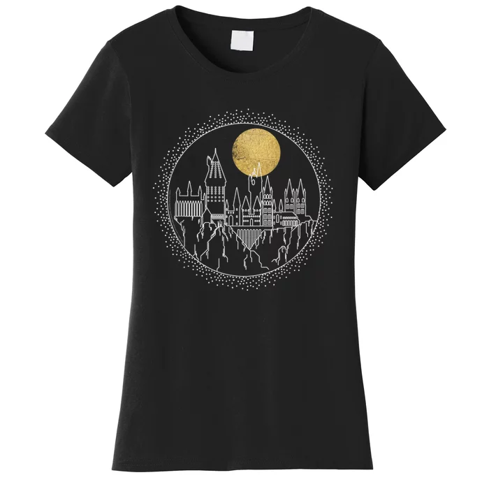 Hogwarts Full Moon Line Art Women's T-Shirt