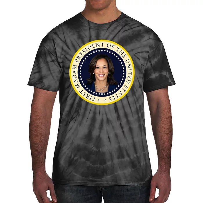 Harris First Madam President Seal Brat Prosecutor Cat Ladies Tie-Dye T-Shirt