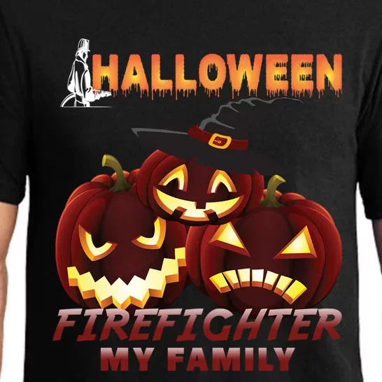 Halloween Firefighter My Family Pumpkin Fire Witch Family Gift Pajama Set