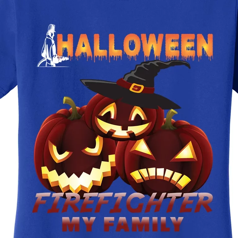 Halloween Firefighter My Family Pumpkin Fire Witch Family Gift Women's T-Shirt