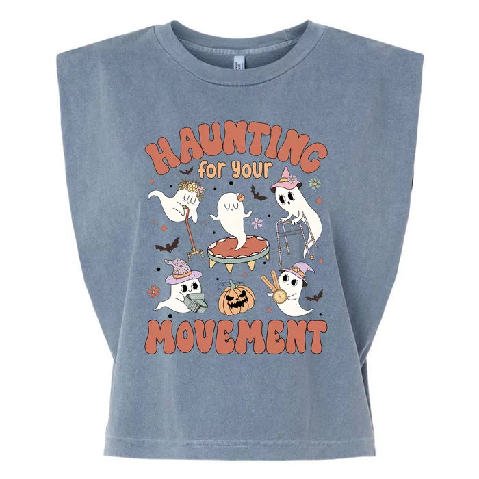 Haunting For Movement Halloween Physical Therapist Garment-Dyed Women's Muscle Tee