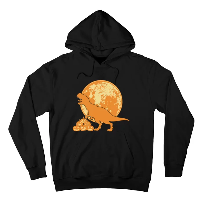 Halloween Full Moon Trex Pumpkins Hoodie