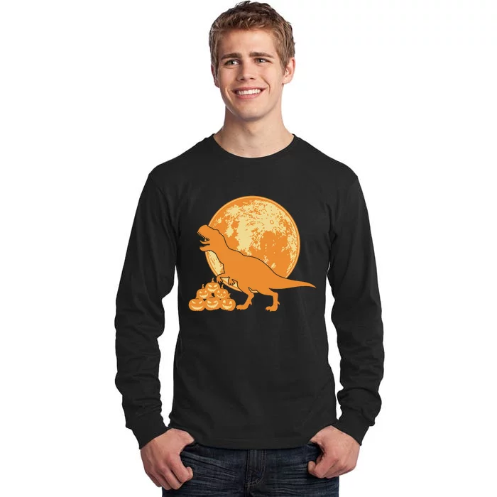 Halloween Full Moon Trex Pumpkins Tall Long Sleeve T-Shirt