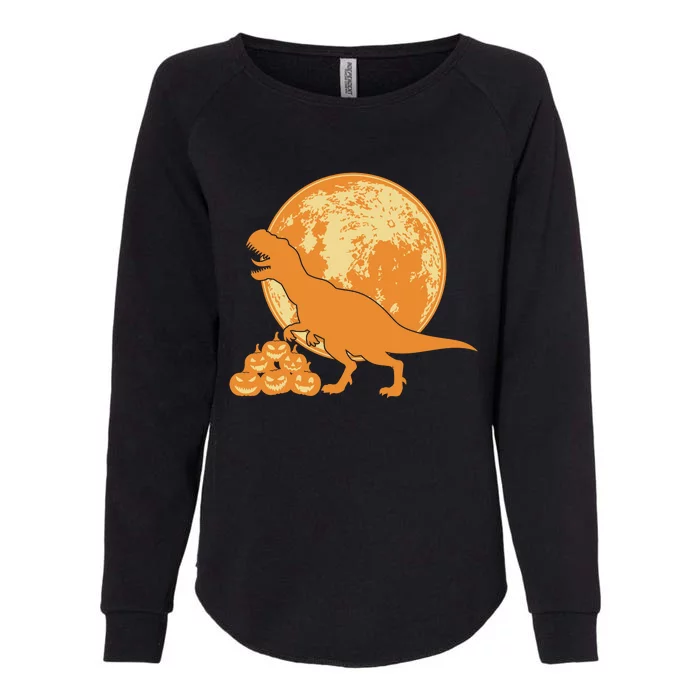 Halloween Full Moon Trex Pumpkins Womens California Wash Sweatshirt