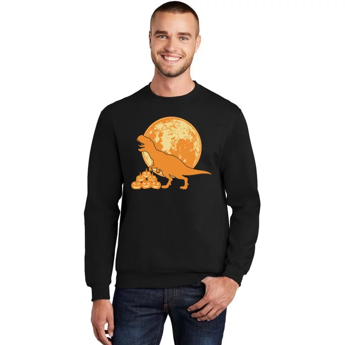 Halloween Full Moon Trex Pumpkins Tall Sweatshirt