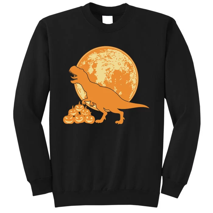 Halloween Full Moon Trex Pumpkins Tall Sweatshirt