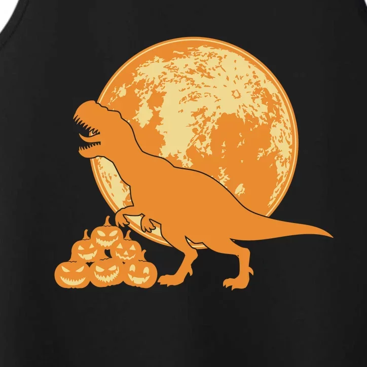 Halloween Full Moon Trex Pumpkins Performance Tank