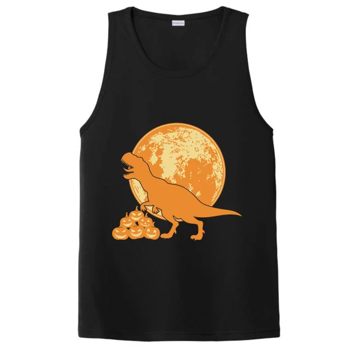 Halloween Full Moon Trex Pumpkins Performance Tank