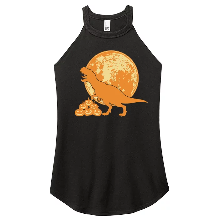 Halloween Full Moon Trex Pumpkins Women’s Perfect Tri Rocker Tank