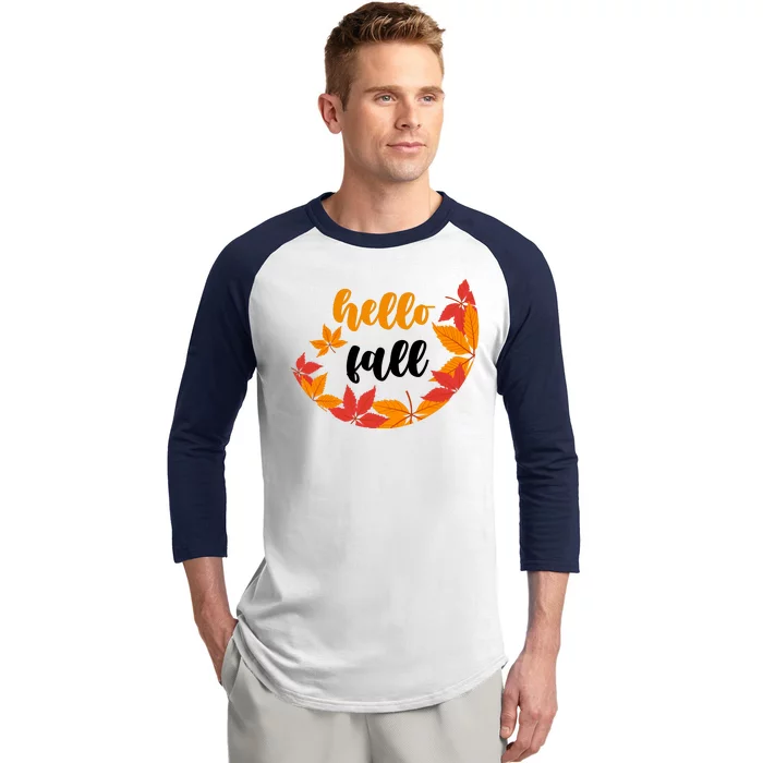 Hello Fall Nature Lover Baseball Sleeve Shirt