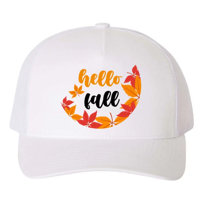 Hello Fall Nature Lover Yupoong Adult 5-Panel Trucker Hat