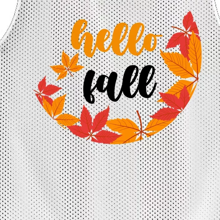 Hello Fall Nature Lover Mesh Reversible Basketball Jersey Tank