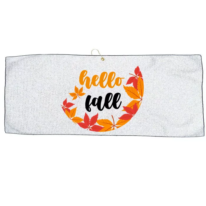 Hello Fall Nature Lover Large Microfiber Waffle Golf Towel