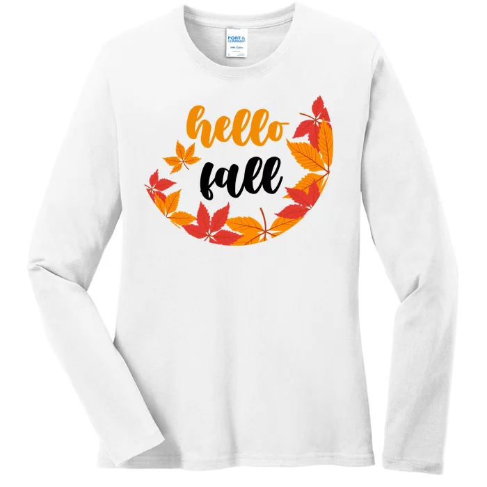 Hello Fall Nature Lover Ladies Long Sleeve Shirt