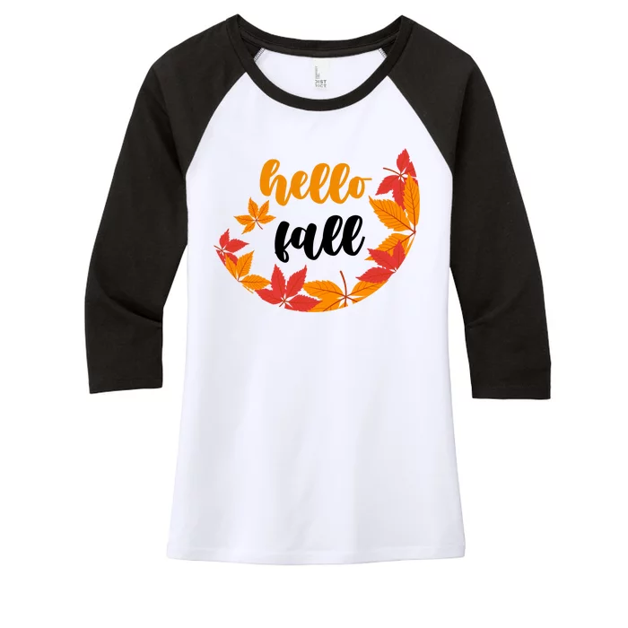 Hello Fall Nature Lover Women's Tri-Blend 3/4-Sleeve Raglan Shirt