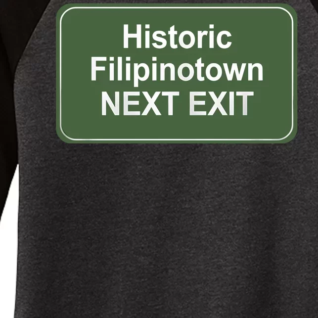 Historic Filipinotown Next Exit Women's Tri-Blend 3/4-Sleeve Raglan Shirt