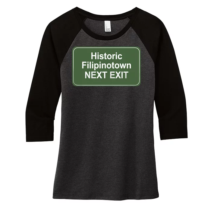 Historic Filipinotown Next Exit Women's Tri-Blend 3/4-Sleeve Raglan Shirt