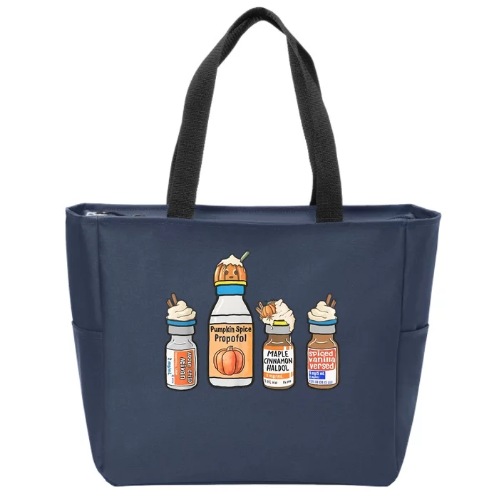 Halloween Fall Nurse Funny Zip Tote Bag