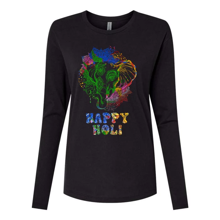 Happy Festival Of Colors Happy Holi Dala Hindu Indian Cool Gift Womens Cotton Relaxed Long Sleeve T-Shirt