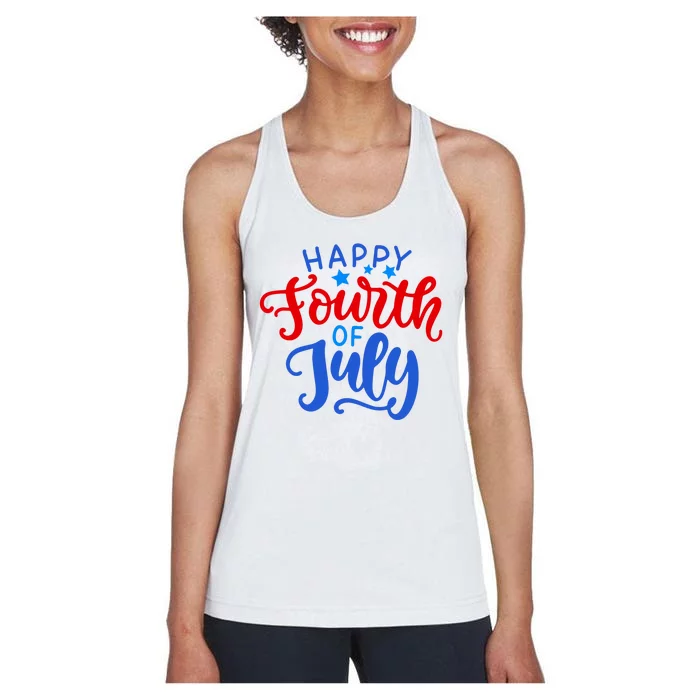 Happy Fourth Of July Celebration Women's Racerback Tank