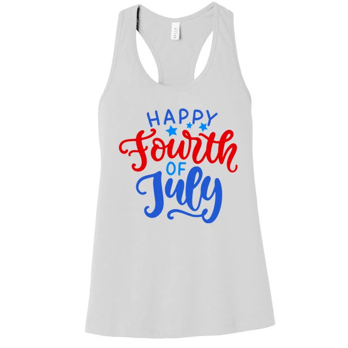 Happy Fourth Of July Celebration Women's Racerback Tank