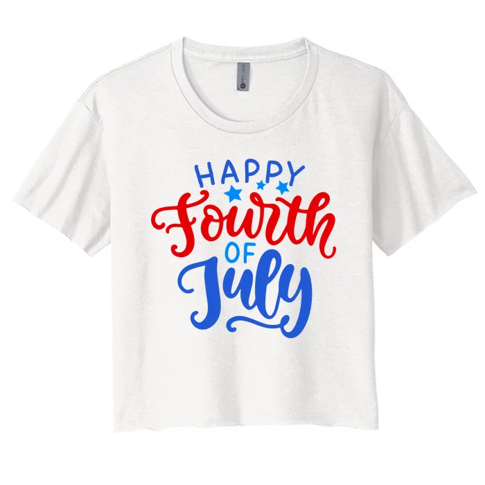 Happy Fourth Of July Celebration Women's Crop Top Tee