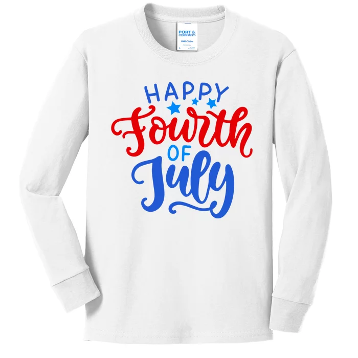 Happy Fourth Of July Celebration Kids Long Sleeve Shirt