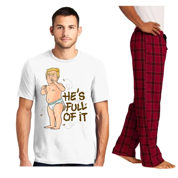 He's Full Of It Funny Baby Trump Politcal Pajama Set