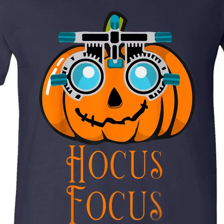 Hocus Focus Optometry Halloween Optometrist Eye Doctor Funny V-Neck T-Shirt