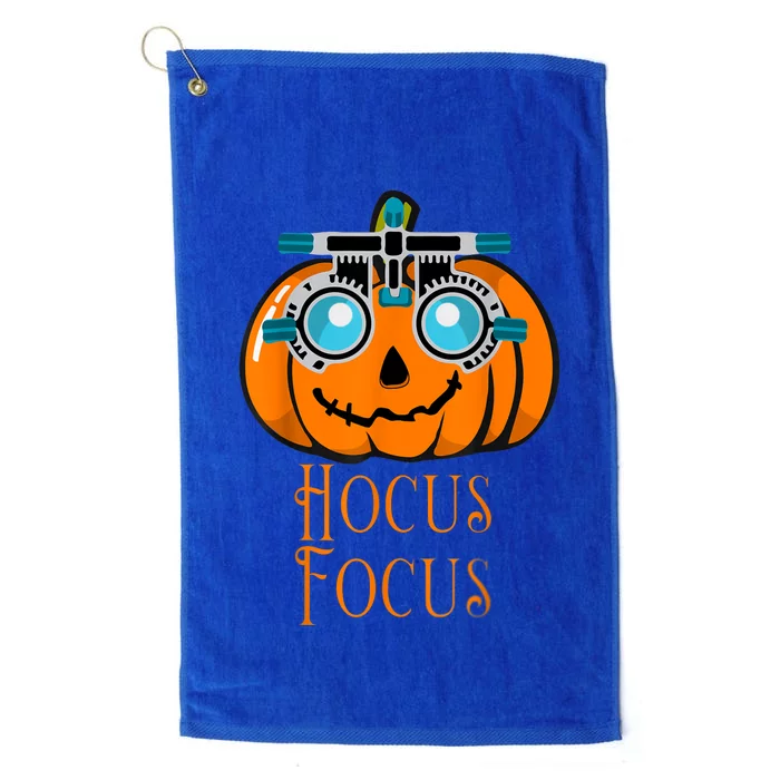 Hocus Focus Optometry Halloween Optometrist Eye Doctor Funny Platinum Collection Golf Towel